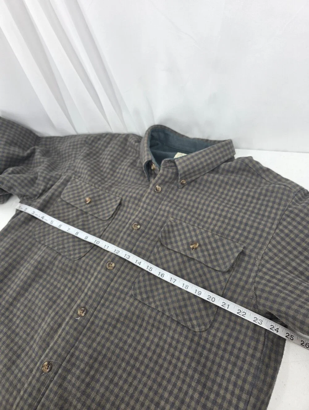 Cabela's Fleece Lined Flannel Shacket Large Green Check Long Sleeve Button Up